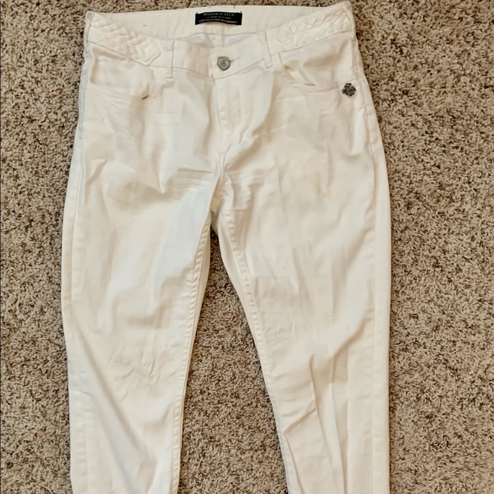 Maison Scotch White Jeans - Leg Stitch Detail